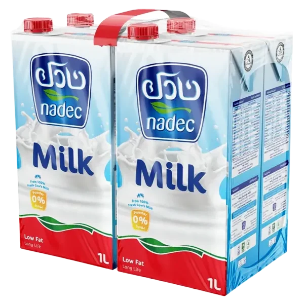 نادك حليب قليل الدسم طويل الأجل 4 حبات 1 لتر