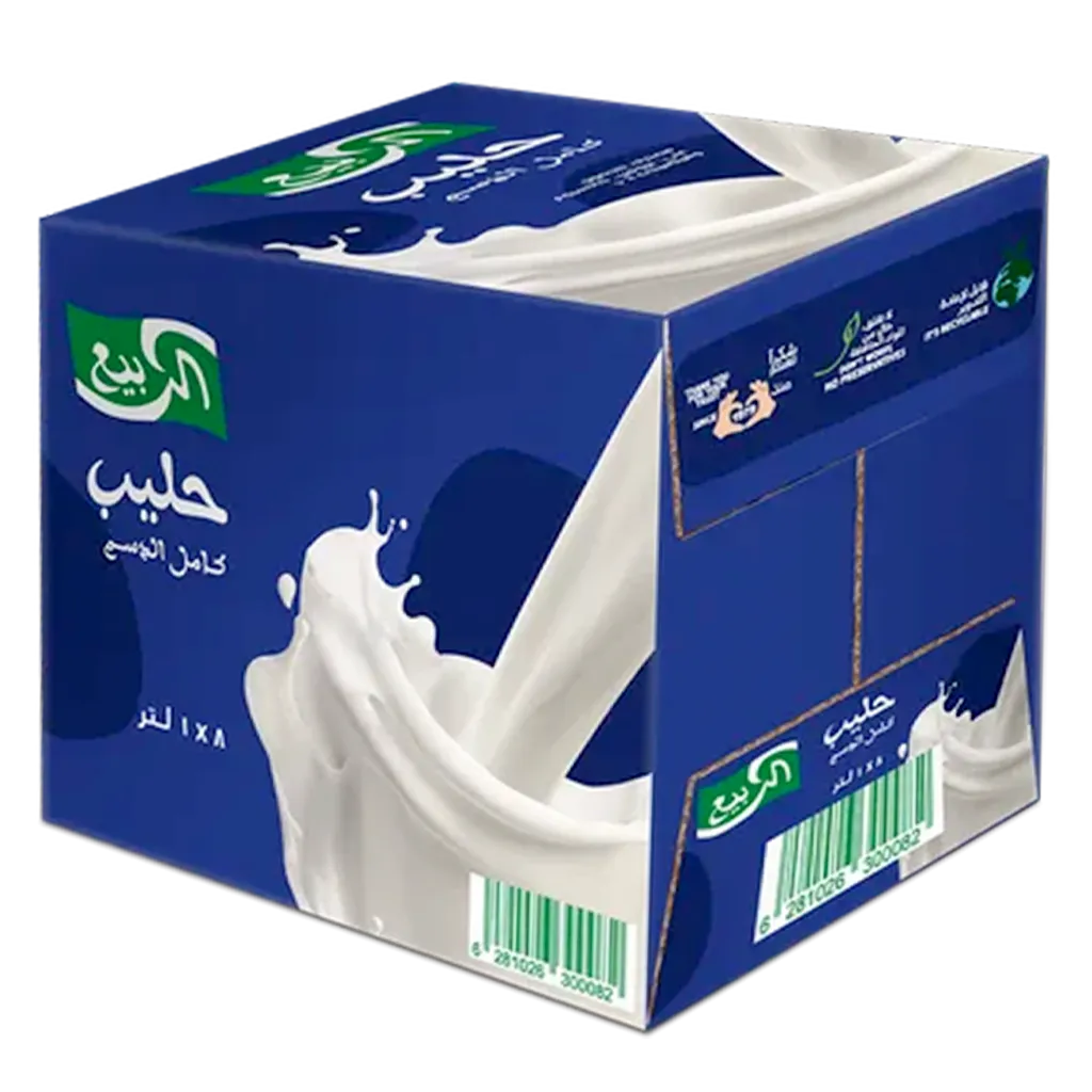 2e2abf35-61e1-4620-8046-1678ad44be00 الربيع حليب كامل الدسم 8 حبات 1 لتر - الصورة 1