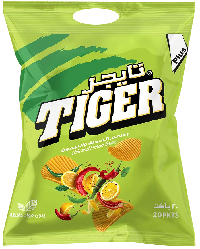 2e494214-5491-46ef-9457-4bba6cca8e1d تايجر شرائح بطاطس مقلية بطعم الشطة والليمون 20 حبة 12 ج - الصورة 1