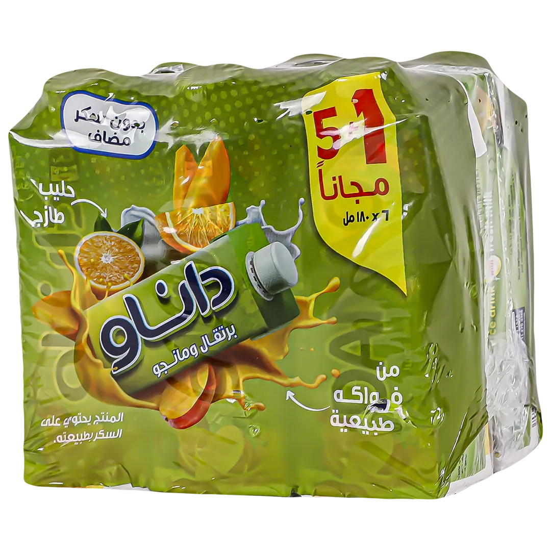 2fc200e4-33cc-492a-8e3b-d2825aeb500c داناو عصير برتقال و مانجو 6 حبات 180 مل - الصورة 1