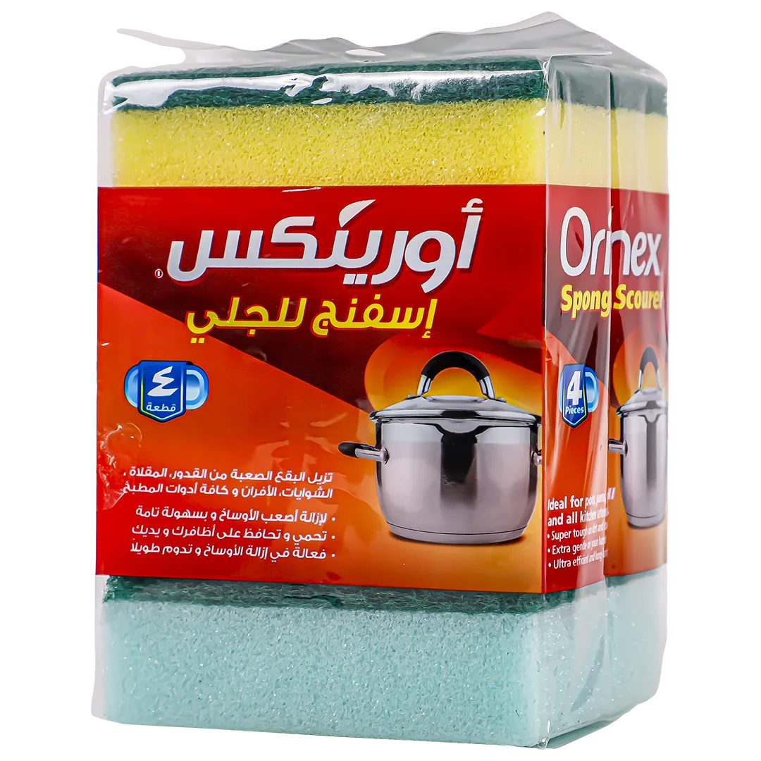 328967a0-2a63-4451-8f41-15c5fb0675e7 أورينكس اسفنج للجلي 4 حبه - الصورة 1