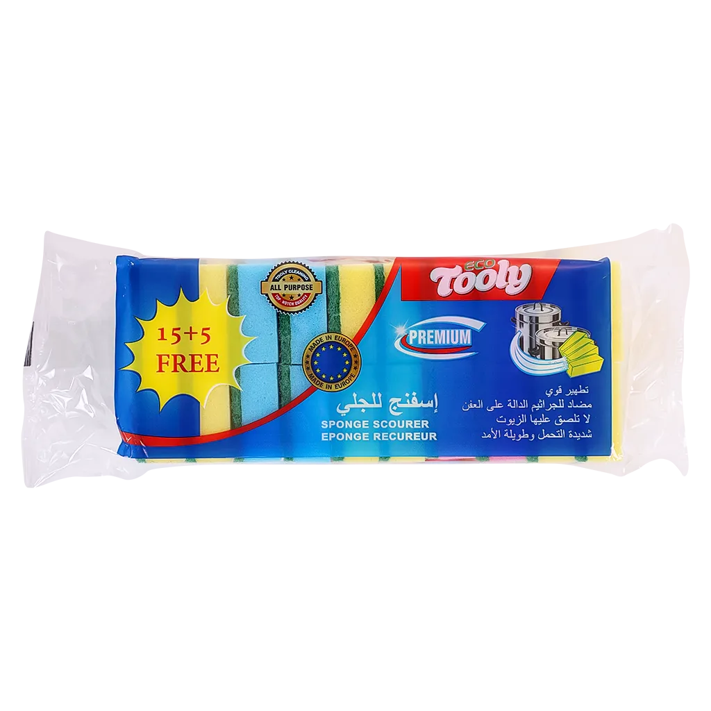 5319991245877_1 ايكو تولي إسفنجة وسيفة ملونه 15+5 مجانا - الصورة 1