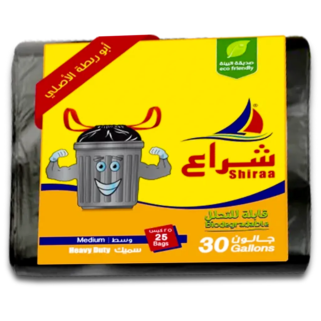 5859349d-da99-460a-9db1-24caa514dfa0 شراع أكياس نفايا سميك أبو ربطة 30 جالون 25 حبة - الصورة 1
