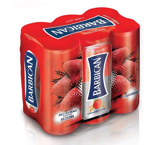 59f92456-26a5-4868-b4fd-4c4b629c37f7_BarbicanSTRAWBERRY_6x250mlCan_ShrinkWrap_MOCKUP باربيكان فراولة 6 حبات 250 مل - الصورة 1