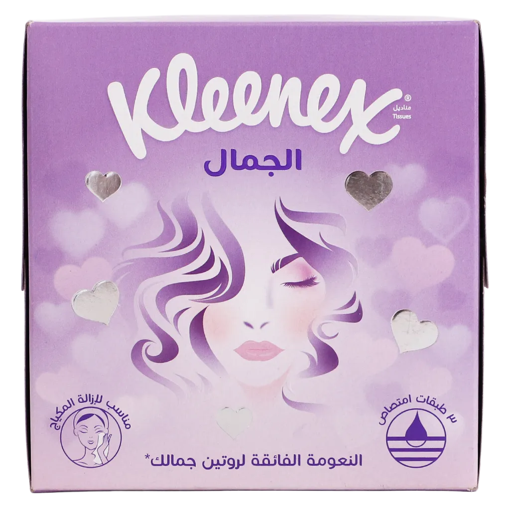 6085015561276_3 مناديل كلينكس الجمال للوجه ٣ طبقات غير معطّرة ٥٠ منديلًا - الصورة 1