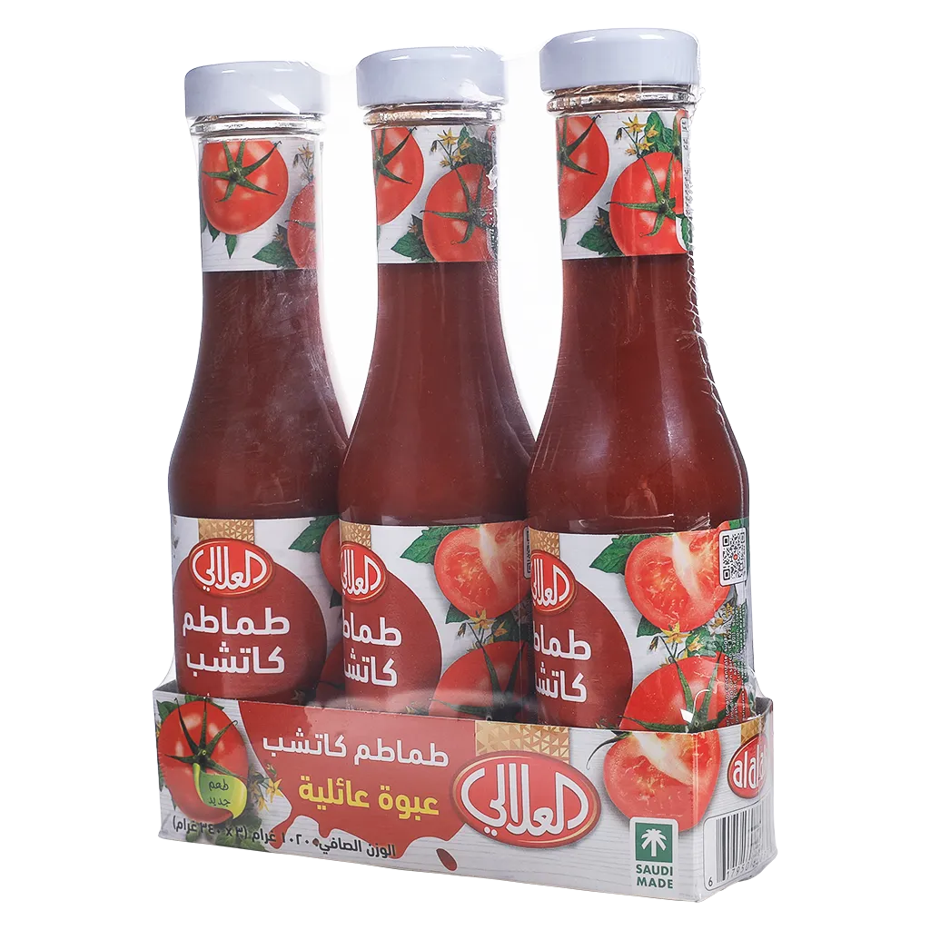 617950600305_1 العلالي كاتشب طماطم زجاج عبوة عائلية 3 حبات 340 ج - الصورة 1