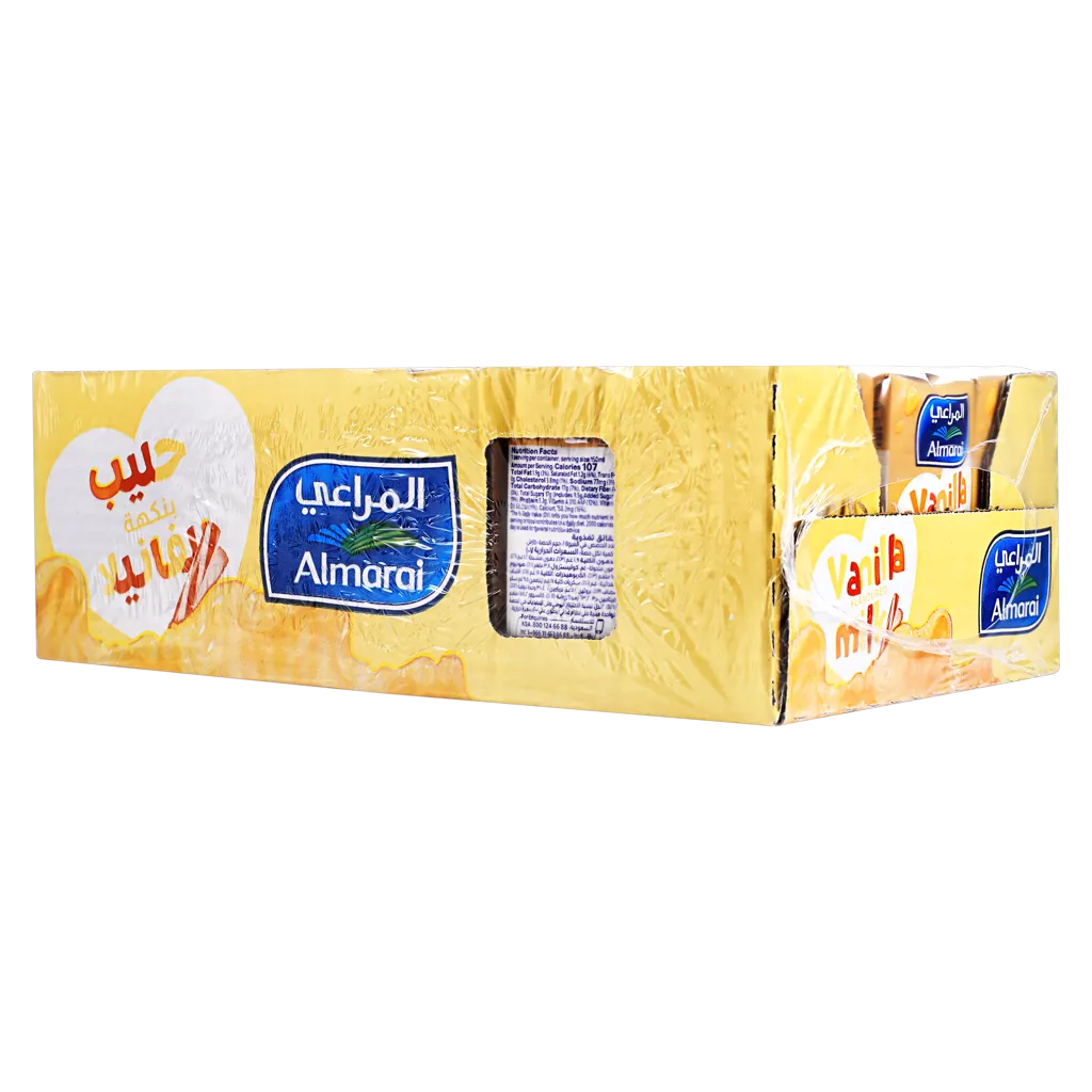 6281007038973_1 المراعي حليب بالفانيليا 18 حبة 150 مل - الصورة 1