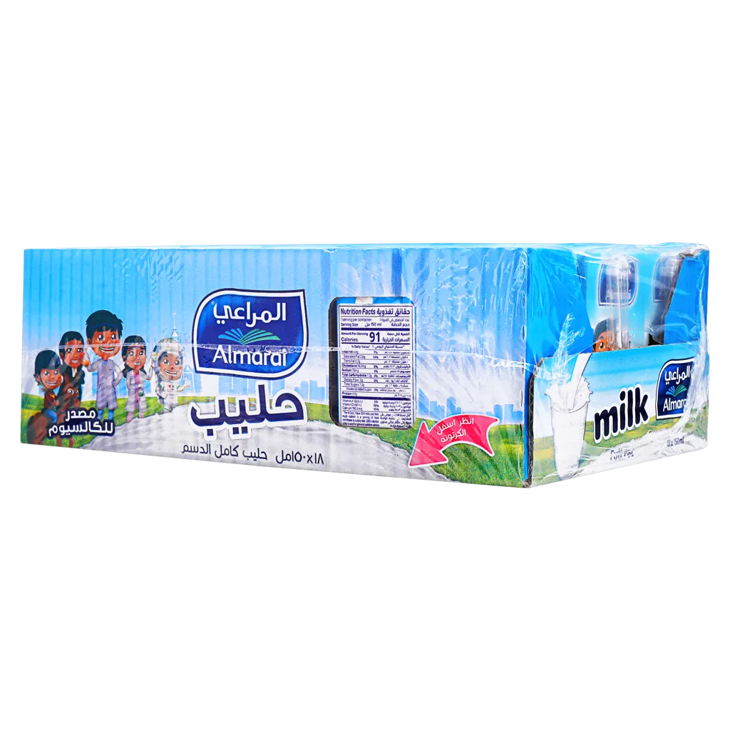 6281007046244_1 المراعي حليب كامل الدسم 18 حبة 150 مل - الصورة 1