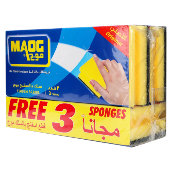 موجي سلك بالاسفنجة لغسيل الصحون 6 + 3 مجانا