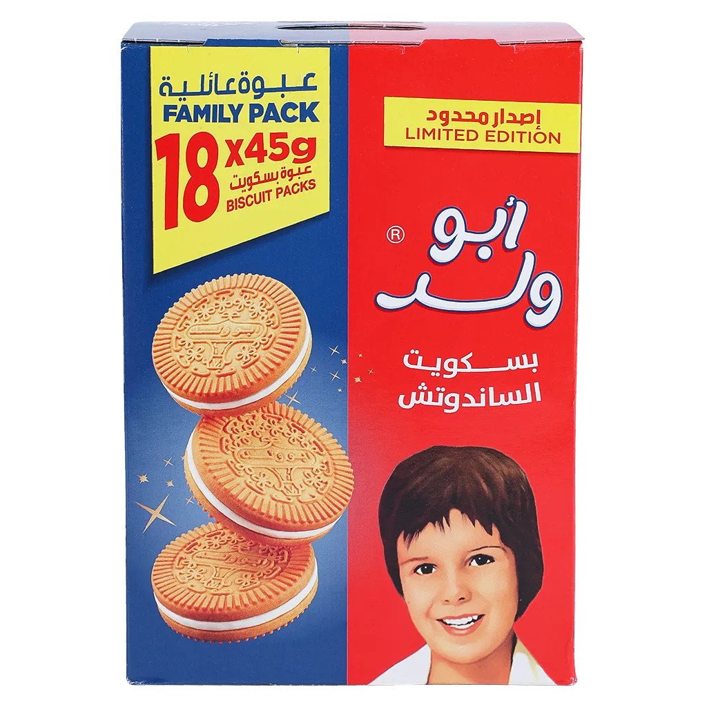 6281016014555_1 أبو ولد بسكويت العائله 18حبه 45 ج - الصورة 1