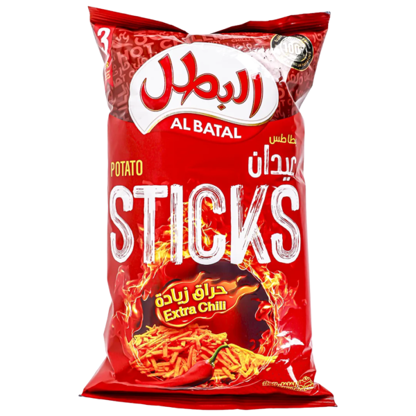 البطل عيدان بطاطس بنكهة الفلفل الحار 80 ج
