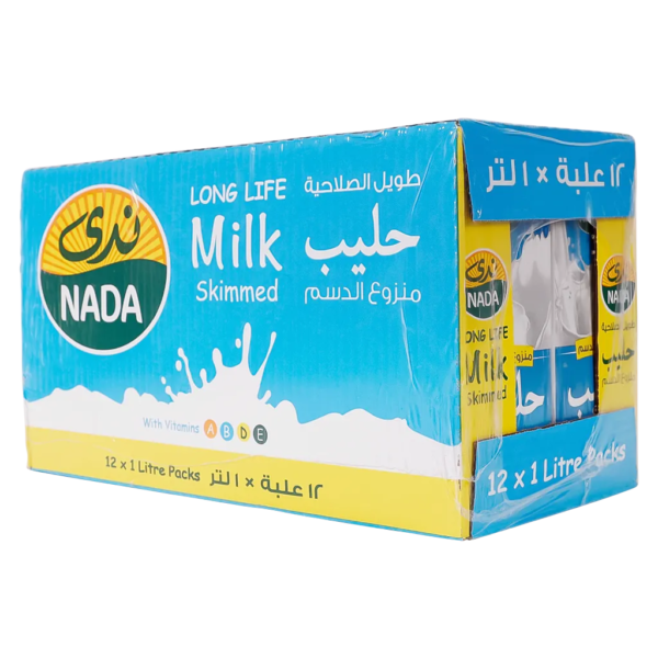 ندى حليب منزوع الدسم 12 حبة 1 لتر