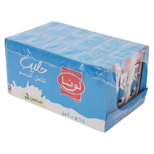 لونا حليب كامل الدسم 18 حبة 200 مل