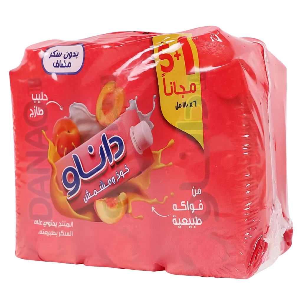 6281022101522_1 داناو عصير خوخ و مشمش 6 حبات 180 مل - الصورة 1