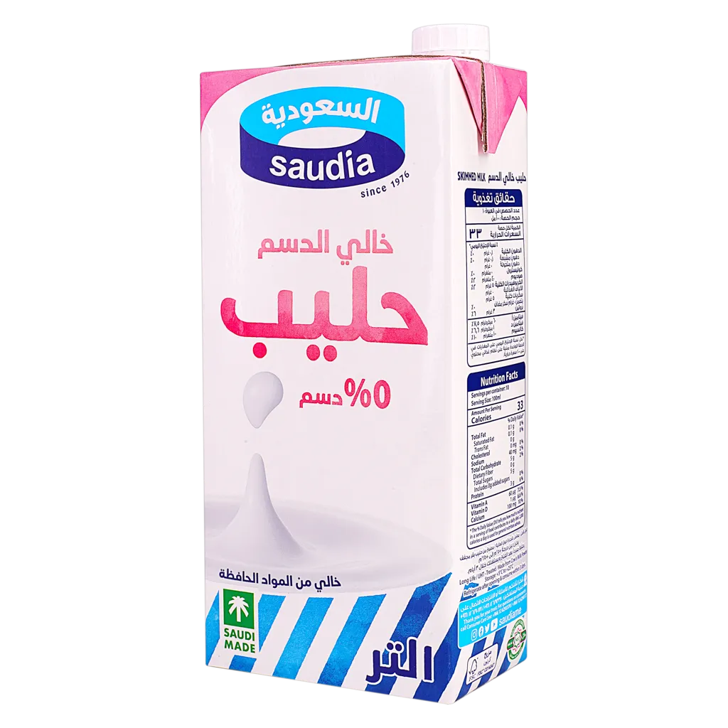 6281039101218_1 السعودية حليب خالي الدسم 1 لتر - الصورة 1