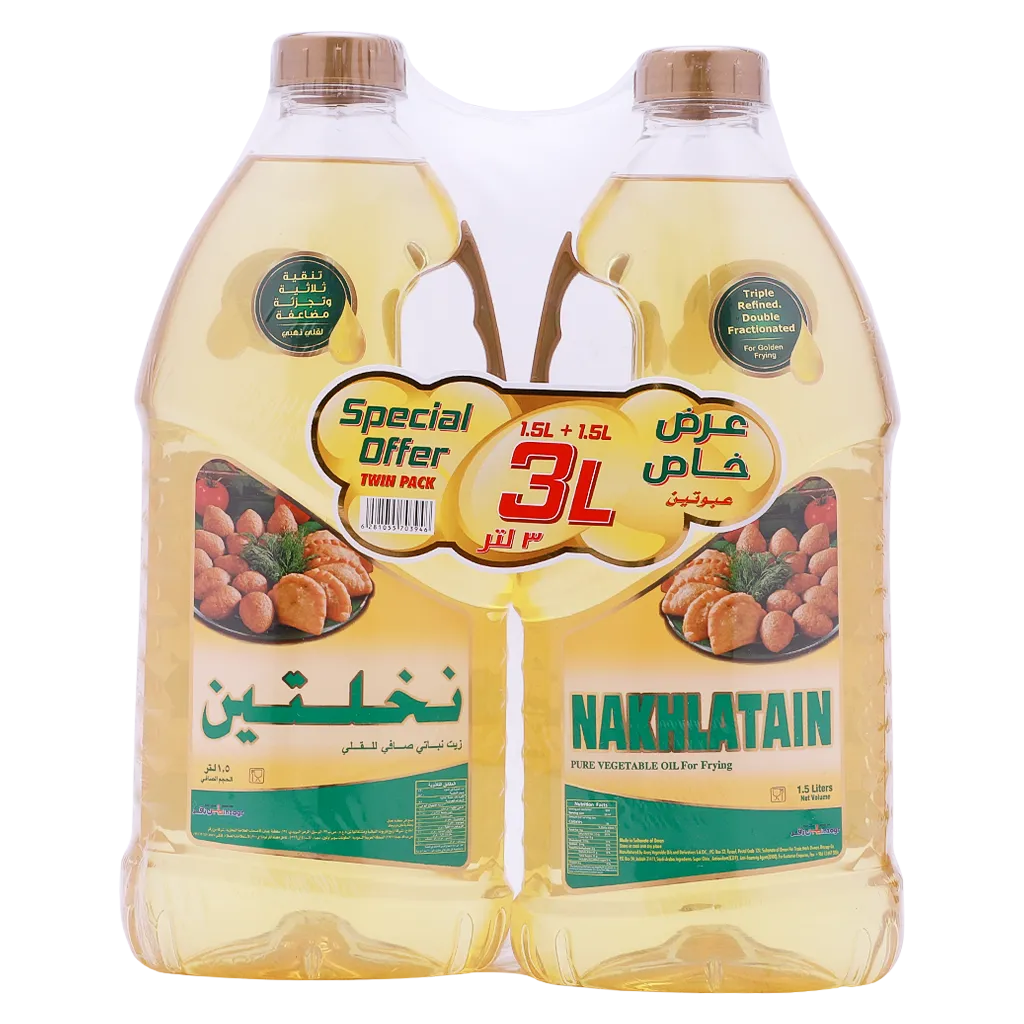 6281055703946_1 نخلتين زيت نباتي عرض عبوة 2 حبة 1.5 لتر - الصورة 1