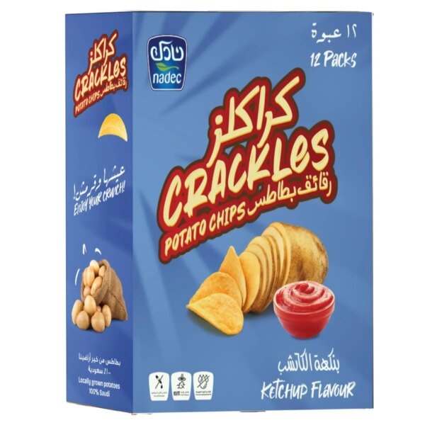 نادك كراكليز رقائق بطاطس بطعم الكاتشب 12 حبة 21 ج