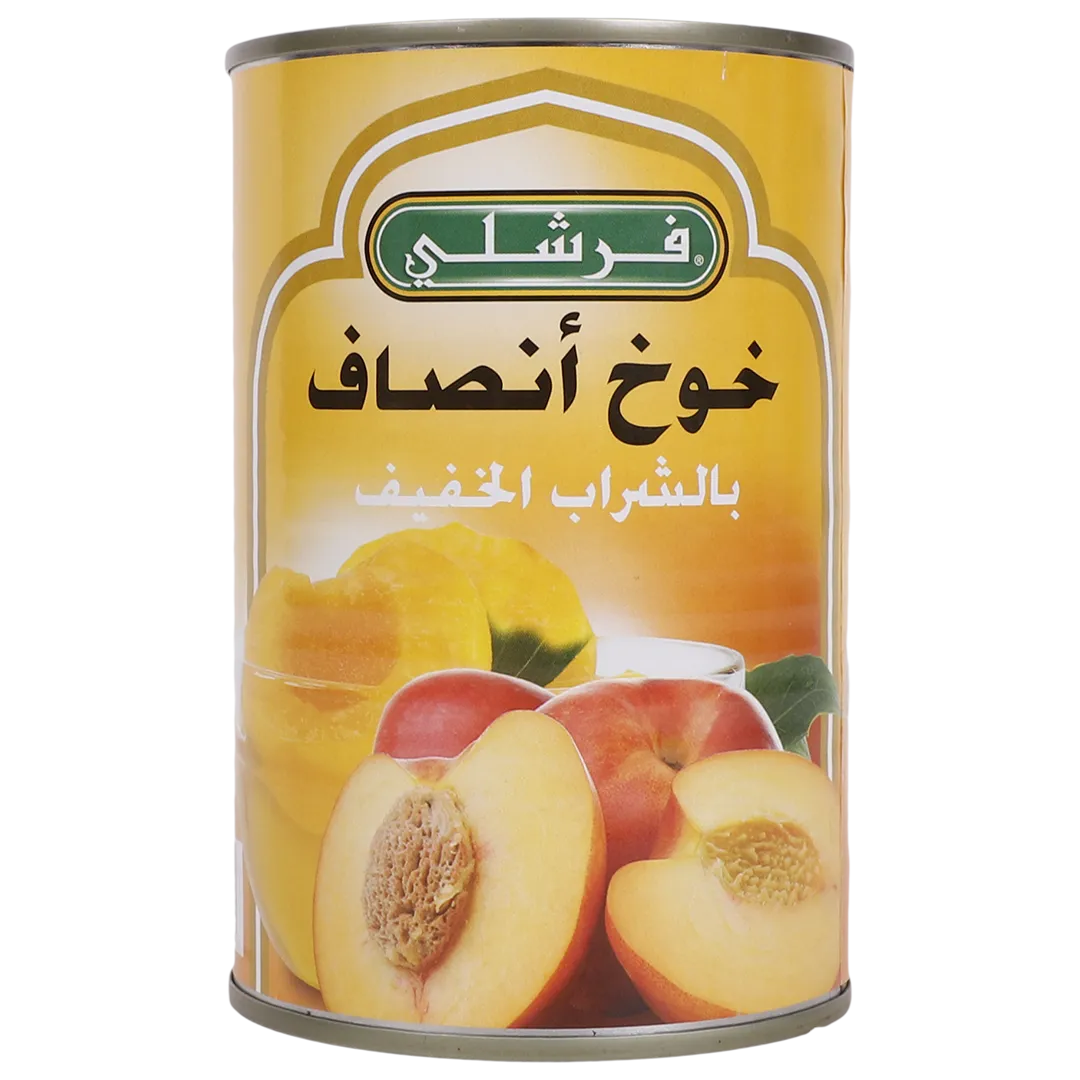 6281063635550_1 فرشلي انصاف خوخ في شراب خفيف 425 ج - الصورة 1
