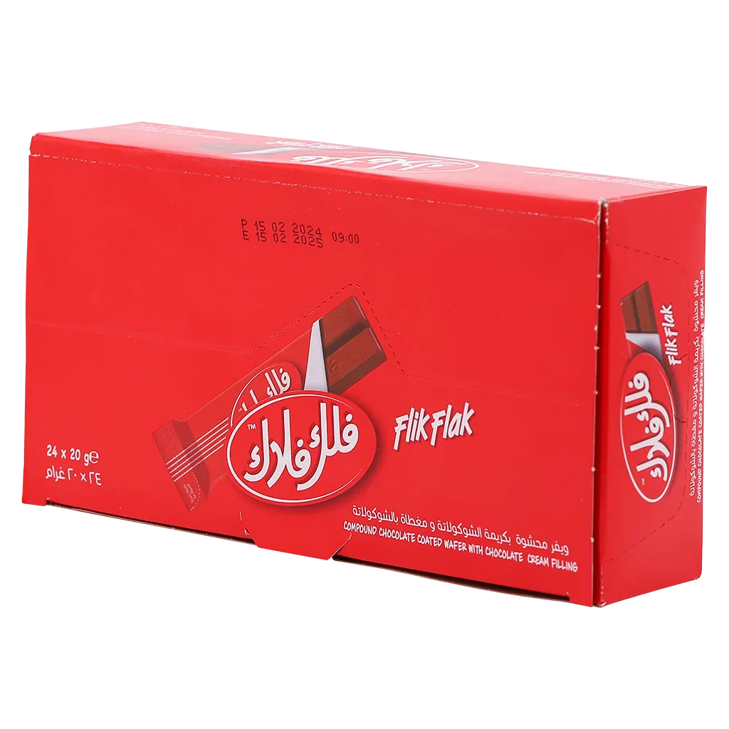 6281100720621_1 رنا فليك فلاك ويفر الاصابع بنكهة الشوكولاته و الحليب علبة 24 * 25.5ج - الصورة 1