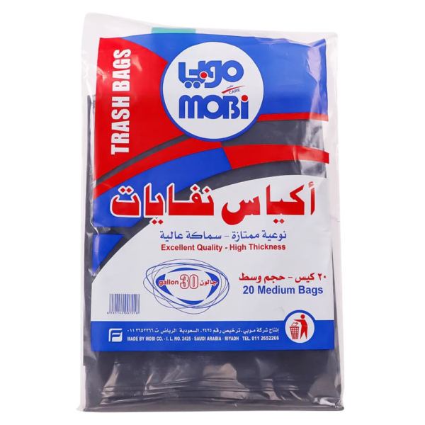 موبي اكياس نفايات ذات سماكة عالية 30 جالون
