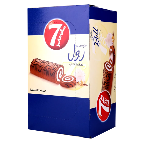 سفن دايز سويس رول ميني فانيليا علبة 12 حبة 20ج