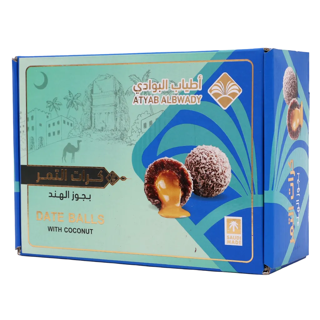 6287004382613_1 أطياب البوادي كرات التمرة بجوز هند 500 ج - الصورة 1