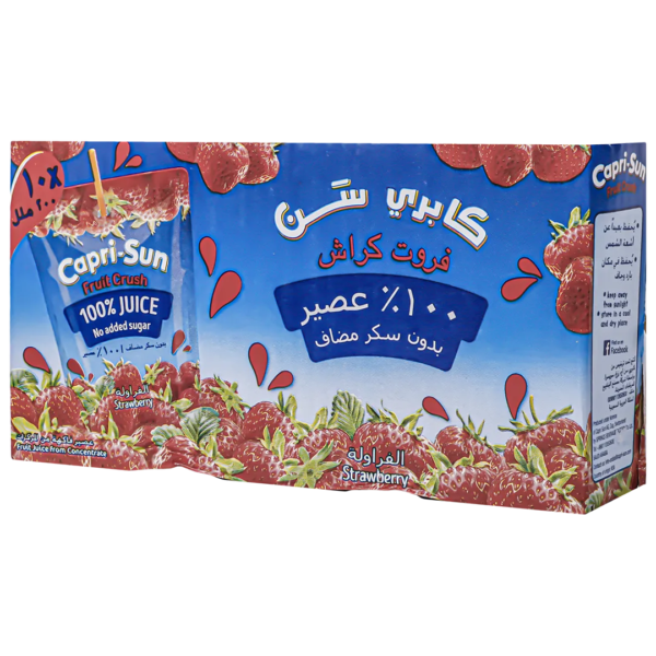 كابري سن عصير الفراولة 100% من دون سكر مضاف 10 حبات 200 مل
