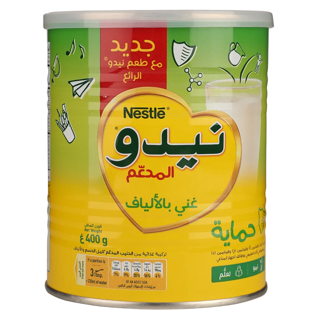 6294017116296_1 نيدو علبة حليب بودرة كامل الدسم مدعم 400 ج - الصورة 1