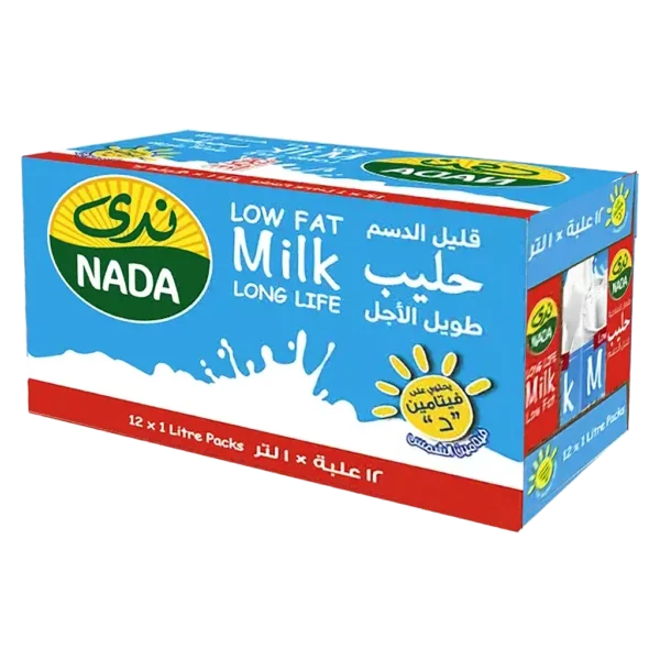 ندى حليب قليل الدسم 12 حبة 1 لتر