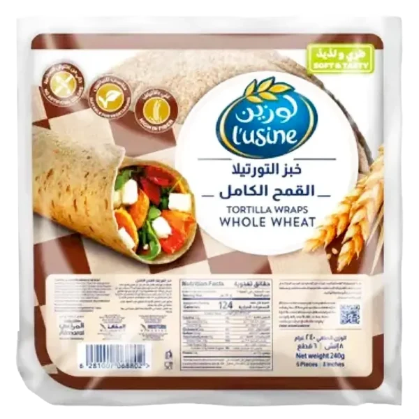 لوزين خبز التورتيلا القمح الكامل ٢٤٠ جم 6 حبات