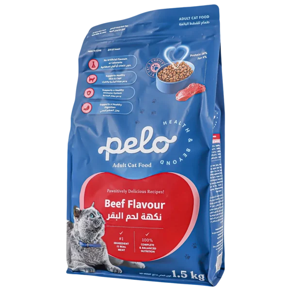 بيلو طعام جاف للقطط البالغة نكهة لحم البقر1.5 كج