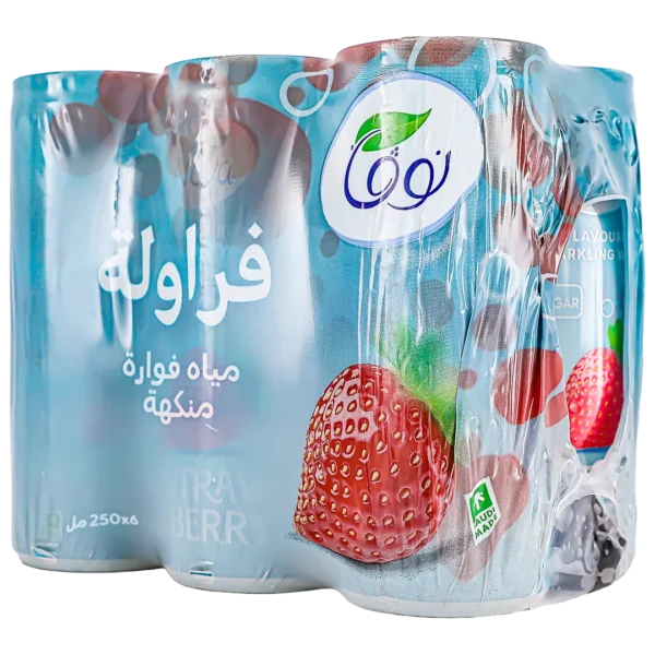 نوفا مياه فوارة الفراولة 6 حبات 250 مل
