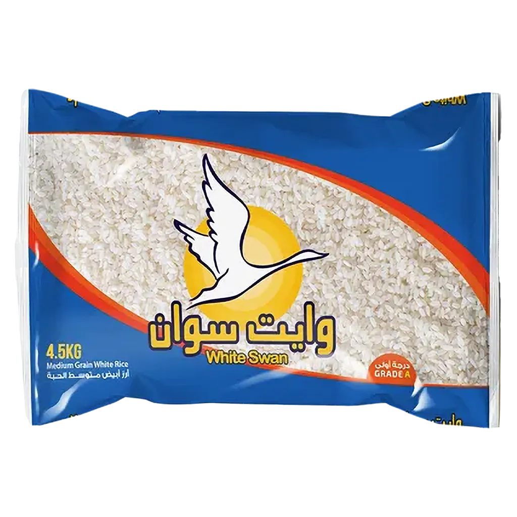 6be495ef-8a3b-4d59-8528-f8e42dd21435 وايت سوان أرز متوسط الحبة أبيض 4.5 كج - الصورة 1