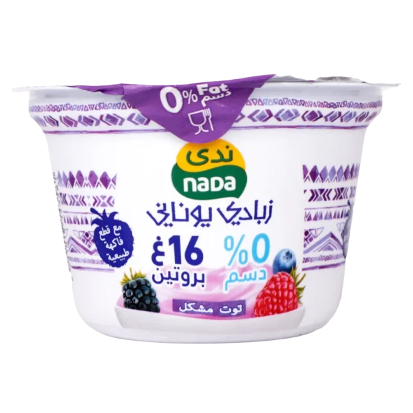 ندى زبادي يوناني توت مشكل 0% دسم 160 ج