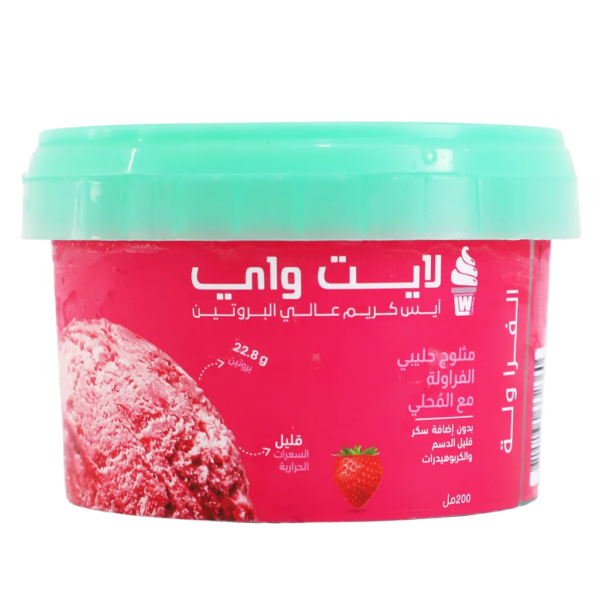 لايت واي ايس كريم فراولة كوب 200 مل