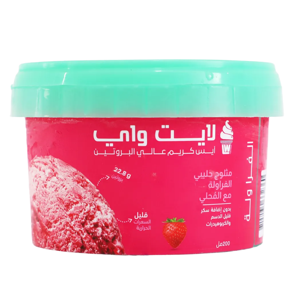715134332360_1 لايت واي ايس كريم فراولة كوب 200 مل - الصورة 1
