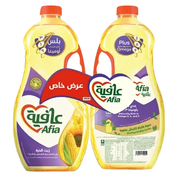 عافيه بلس خليط زيت الذره ودوار الشمس لتعزيز المناعه 2 حبة 1.5 لتر