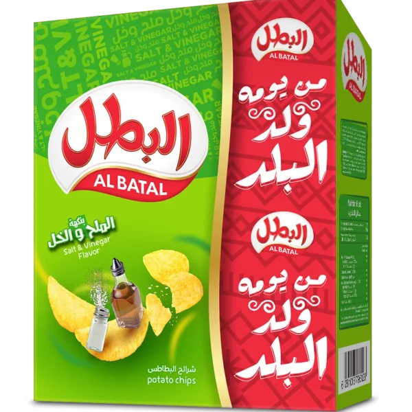 البطل رقائق بطاطس بالخل والملح 12 حبة 23 ج