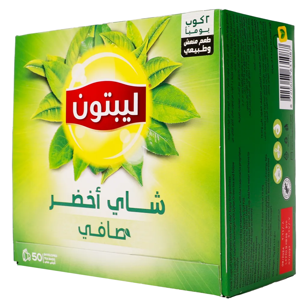 8720608631087_1 ليبتون شاي أخضر نقي 50 ظرف - الصورة 1