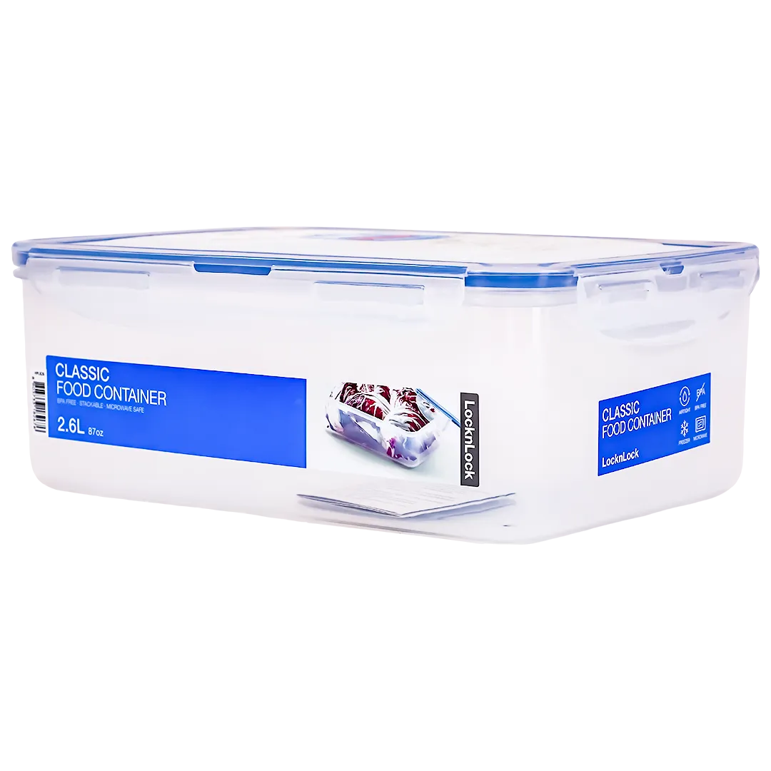 8803733182676_1 لوك اند لوك حافظة طعام مستطيلة قصيرة سعة 2.6 لتر - الصورة 1