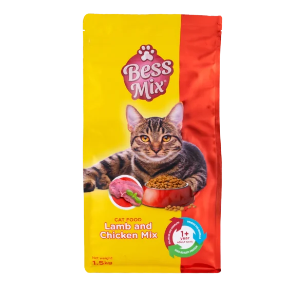 بس مكس طعام جاف للقطط لحم ضأن ودجاج 1.5 كج