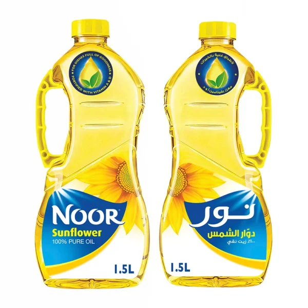نور زيت دوار الشمس مجموعة 2 حبة 1.5 لتر
