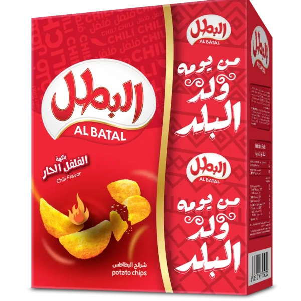 البطل رقائق بطاطس بالفلفل الحار 12 حبة 23 ج