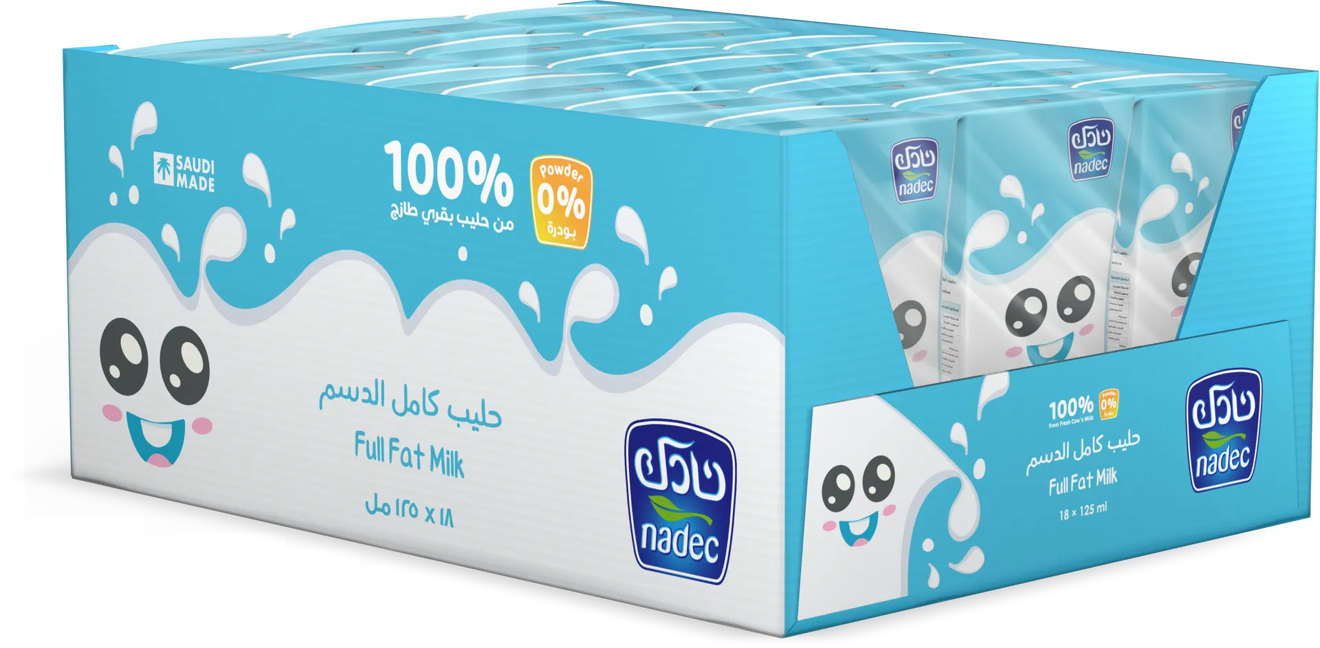 97a1beed-2359-43fa-870b-c13cba17ae43 نادك حليب كامل الدسم 18 حبة 125 مل - الصورة 1