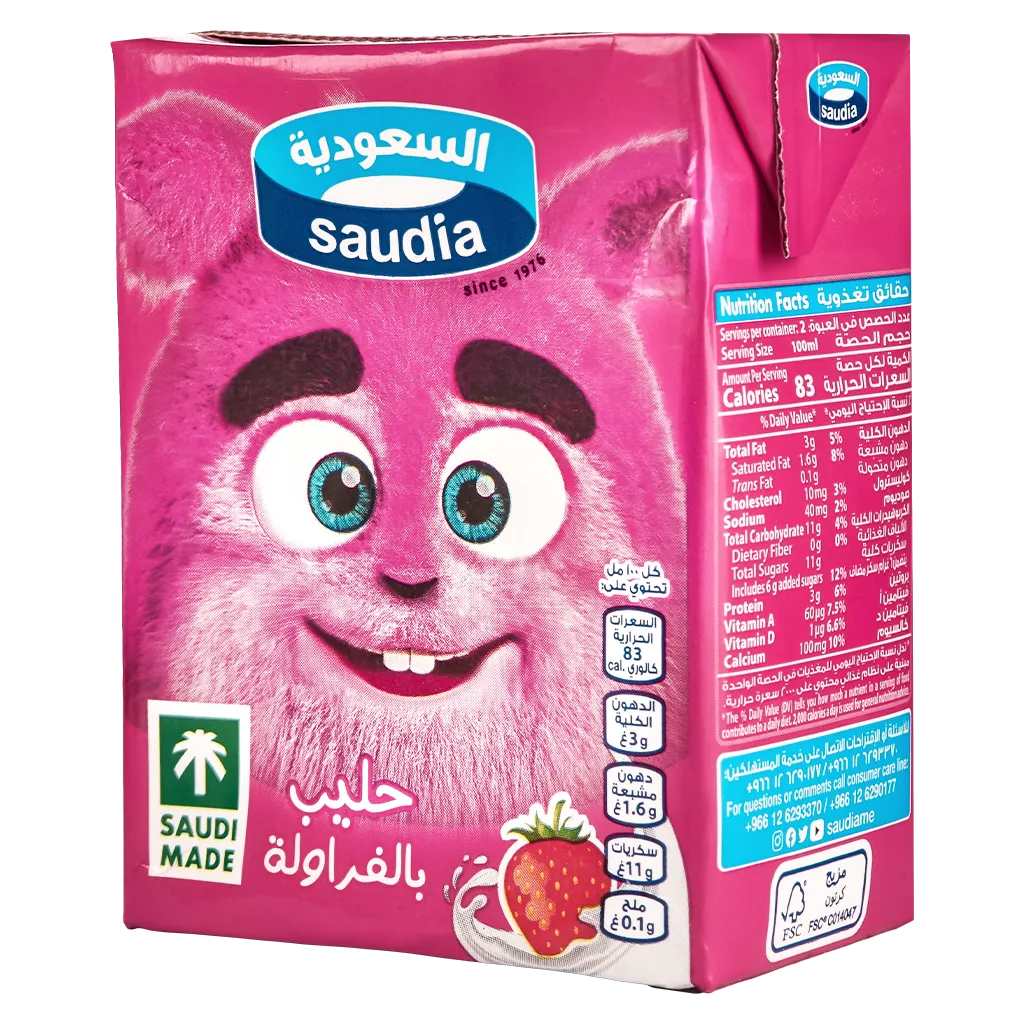 afe7bd73-a391-452a-87f9-fd88db993478 السعودية حليب بالفراولة 200 مل - الصورة 1