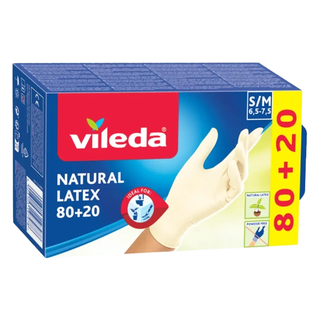 c493fac2-cc44-421d-8c0b-83a3a5e4ccf3 فيليدا قفاز لاتكس للاستخدام لمرة واحدة مقاس صغير و وسط 80 + 20 قطع - الصورة 1