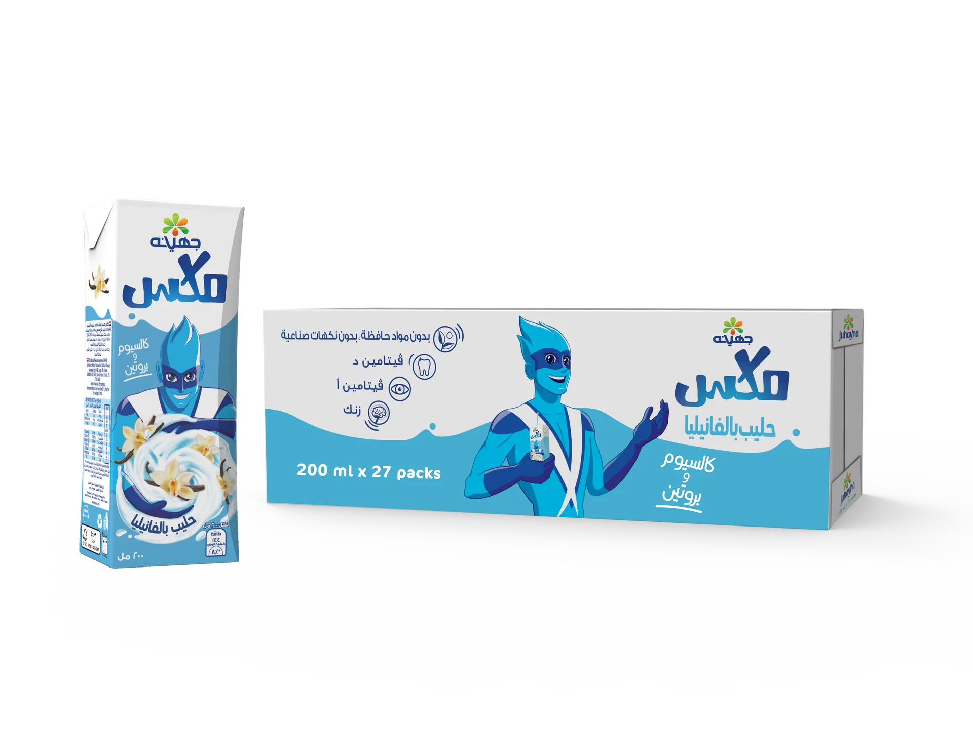 c5d535bf-defe-4f19-bfec-0ba141ce6f94 جهينة مكس حليب بالفانيليا 27 حبة 200 مل - الصورة 1