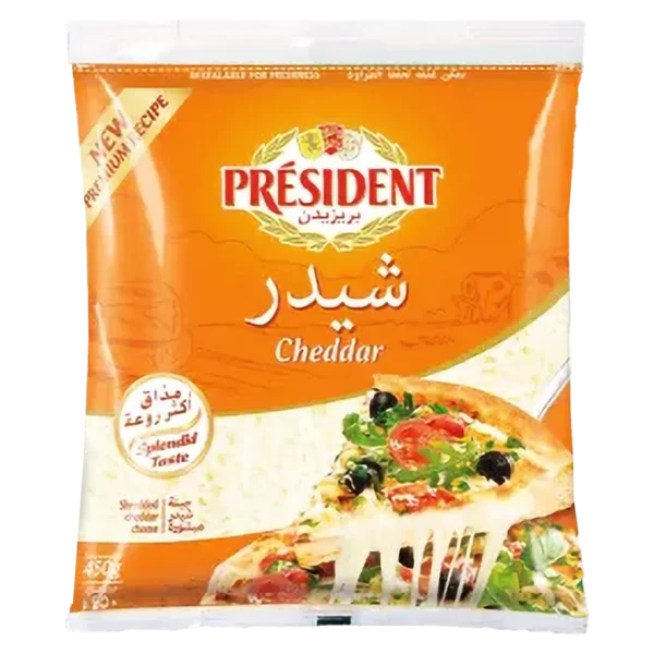 بريزيدن جبن شيدر مبشورة 450 ج