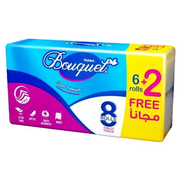 سانيتا بوكيه ورق الحمام 6+2 رول 171 ورقة