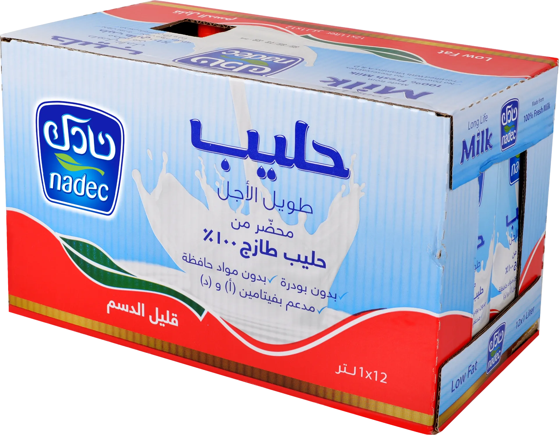 f5ef4d37-c7c6-4628-8739-e734fafe0451 نادك حليب قليل الدسم 12 حبة 1 لتر - الصورة 1
